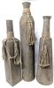 3 Huge Lightweight Rustic Decorative Floor Vases : 25.75", 27" & 32" Tall