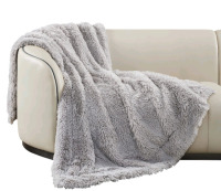 New | Bedfolks Faux Fur Tein Size Blanket | Measures 60" x 80"