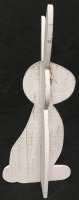 New | 19" Adorable Distressed Wooden Bunny Stand Sitter