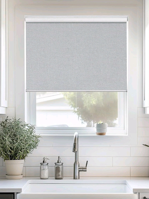 New | ChrisDowa 100% BlackOut Roller Blind: Light Grey | Measures 35" x 72"