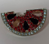 Stylish Watermelon Brooch with Rhinestones Approximately 1 x 1.7 Inch Comes with 10 Piece New Stainless Steel Dessert Watermelon Fruit Spoons Set Elegant Shovel Shape Teaspoons for Coffee / Ice Cream or Delicious Watermelon Slice Approximately 6 Inch - 2