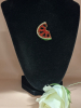 Stylish Watermelon Brooch with Rhinestones Approximately 1 x 1.7 Inch Comes with 10 Piece New Stainless Steel Dessert Watermelon Fruit Spoons Set Elegant Shovel Shape Teaspoons for Coffee / Ice Cream or Delicious Watermelon Slice Approximately 6 Inch - 4