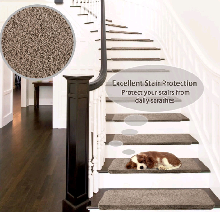 2 pc New | PURE ERA Carpet Stair Treads | Ultra Plush 9.5" X 30" Soft Indoor Stair Protectors | Pet-Friendly, Non-Slip, Skid Resistant, Tape Free & Washable | *Retails $111*