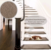 2 pc New | PURE ERA Carpet Stair Treads | Ultra Plush 9.5" X 30" Soft Indoor Stair Protectors | Pet-Friendly, Non-Slip, Skid Resistant, Tape Free & Washable | *Retails $111*