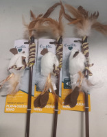 3 New | OurPets Twinkle Mouse Play-N-Squeak Wand w/ Real Mouse Sounds