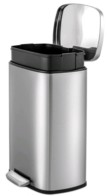 New In Box | 50L/13Gal Heavy Duty Hands-Free Stainless Steel Commercial/Kitchen Step Trash Can | Retails $125