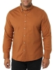 New Size Large Men's GOODTHREADS Men's Slim-Fit Long-Sleeve Stretch Oxford Shirt - Toffee Brown