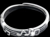 S925 Music Note Ring Five-Line Music Score Ring Simple Design Stamped Adjustable - 2