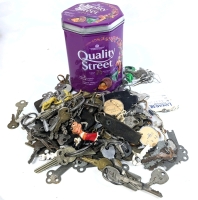 Tin FULL of Keys : Assorted, Vintage to Modern