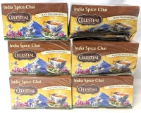 6 New Boxes CELESTIAL SEASONINGS Original Indua Spice Chai Tea - 20 Tea Bags per Box | BB 2033 | Retails Over $70