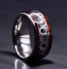 10mm Stainless Steel Gear Ring Dome Polished Sequin Inlay Size 7 - 2