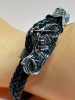 Black Double Layered Hand Braided Leather Distressed Metal Motorcycle Design Bracelet Length 8 Inch Motorcycle Toggle - 5