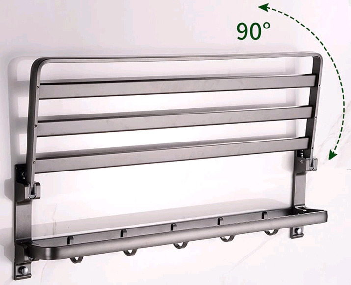 New | Bathroom 22" x 7" Towel Rack and 8" x 2" Hook Kit