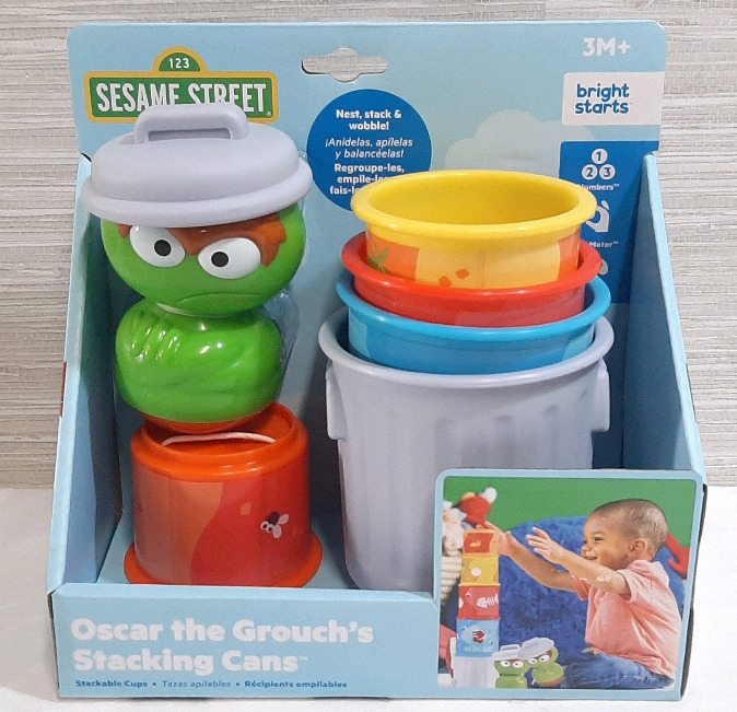 New Sesame Street Oscar the Grouch's Stacking Cans