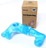 New Indestructible Nylon Dog Chew Toy / Treat Holder for Large-Breed Aggressive Chewers & 120 (8 Rolls) Extra Thick Dog Waste Bags - 9" &times; 13" ea