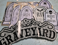 9 New Packs Fun Graveyard Sign Kits