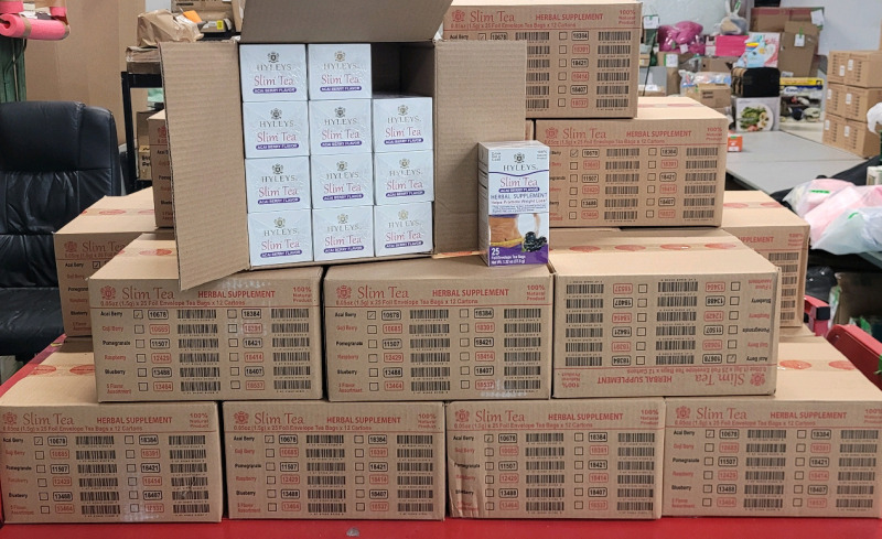 240 New Boxes of 25 (20 cases) HYLEYS Slim Tea : Acai Berry Flavour Herbal Supplement Helps Promote Weight Loss - 12 Boxes per Case - 25 Foil Envelope Tea Bags per Box | Retails Value Over $2400 . Best Before 05/2026