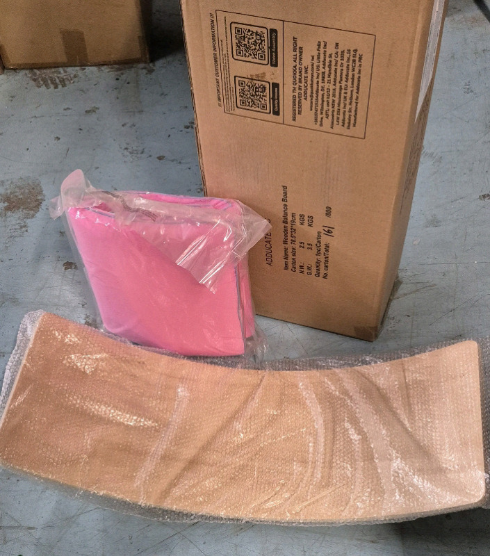 New Adducate Inc. KID'S WOODEN Balance Board 30 by 12" with Pink Padding