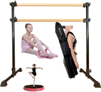 AS New Marfula Portable Double Freestanding Ballet Bar Height Adjustable Fitness Stretch/Dance Bar Retails over $200