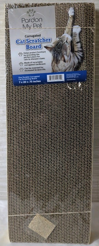 2 New Pardon My Pet Corrugated Cat Scratcher Board with Cat Nip 7.5x20 inches.