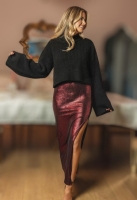 New Size XL Women's CUPSHE x JoJo Dark Night High Neck Extra Long Flared Sleeve Sweater