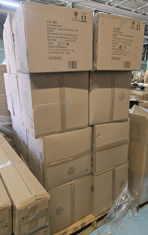 * RETAILS $2399+ | 24 New In Box | Octavia 4-Light Chandelier, Modern Polished Chrome Dry Rated Chandelier for Home, Dining Room | Model# C9086GB-CHR