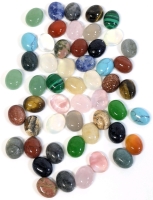 50 New Polished Semi-Precious & Man-Made Stone Cabochons for Jewelry Making : Approximately ⅜" Long Each