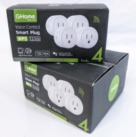 2 As-New GHOME 4-Packs Voice Control Smart Plugs 2.4G Wi-Fi WP3 - No Hub Required! Over $100 Retail Value
