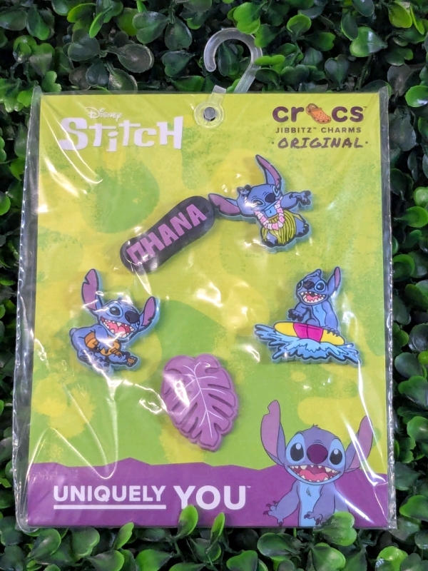 New CROCS Original Jibbitz Charms : DISNEY'S STITCH Tropical 5-Pack Charms | Up to 1.25" Tall