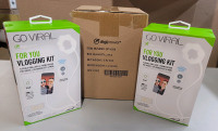 4 New Digipower Go Viral Vlogging Kit . Includes Flexible Ring Light & Phone Holder