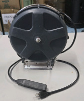 Wall Mounted Retractable Reel Extension Cord W/ 3 Plugs ( Appears 10+ Ft )