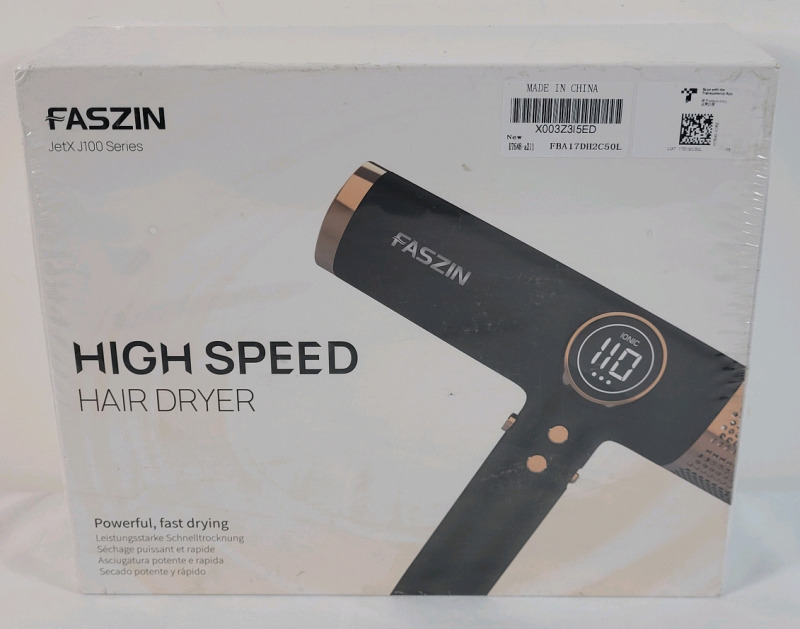 New - Faszin JetX J100 Series High Speed Hair Dryer . Sealed . Retail $150