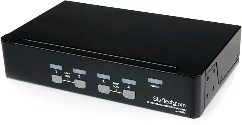 StarTech 4-Port Professional VGA USB KVM Switch with Hub - 1U Rack-mountable KVM Switch . Model # SV431USB .