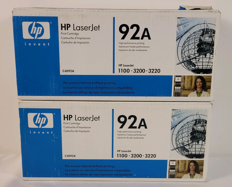 New , Sealed - HP LaserJet 92A C4092A Print Cartridges for HP LaserJet 1100 - 3200 - 3220