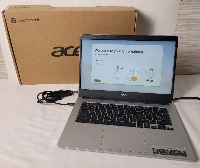 As New - Acer Chromebook CB314-2H 14" Laptop with MediaTek MT8183 Processor Octa-Core CPU , 64GB eMMC, 4GB & Chrome OS - Colour Silver . Retail $200 . Amazon Return , Factory Reset , Tested Working