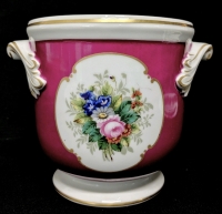 Vista Alegre Porcelain Hand Painted Jardiniere Pot Planter / Cachepot #90 Made in Portugal - 6.25" Diameter &times; 6.25" Tall
