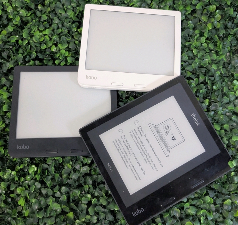 [As-Is] 3 KOBO Rakuten E-Readers : 2&times; Libra 2, 1&times; Sage : For Repair or Salvage