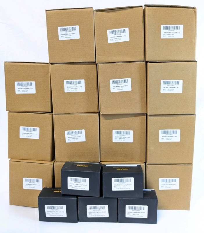 15 New DICUNO E26 Sockets 5-in-1 & 5 New DICUNO 3-Way Lamp Sockets | Over $300 Retail!