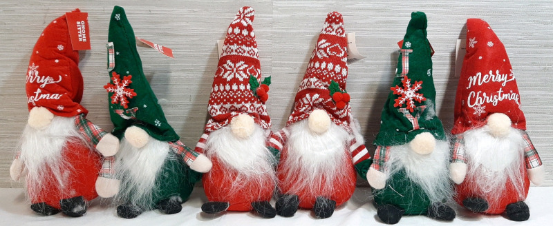 6 Holiday Themed Gnome Sitters (12&frac12;"&times;5")