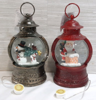 2 New in Box Holiday Themed Light-Up Water Lanterns (9&frac12;"&times;5&frac12;")