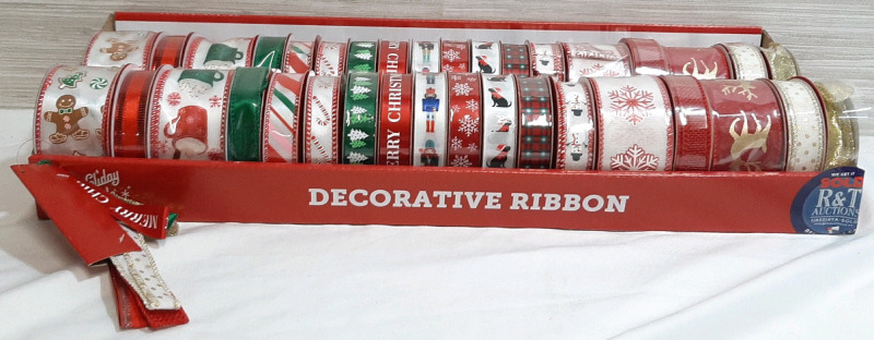 Box of 36 Decorative Ribbons (All are 9ft Long, ⅝", 1.5")