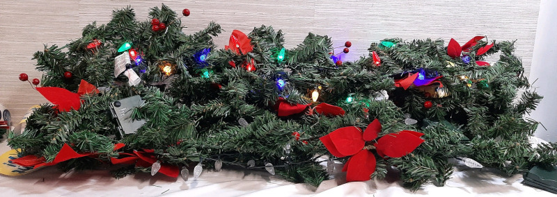 5 New Strips of 6Feet Holiday Garlands with Lights (Tested and Functional with Three AA-Batteries)