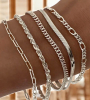 5 X Bracelets Assorted Chain Links Lobster Clasps Approximately 6 Inch 2&rsquo;&rsquo; Extenders - 2