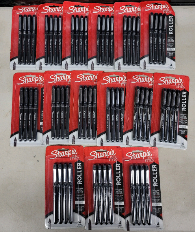 15-Packs New Sharpie Vlack Ink Roller Pen Stylo . 15 Packs - 4 Pens Per Pack