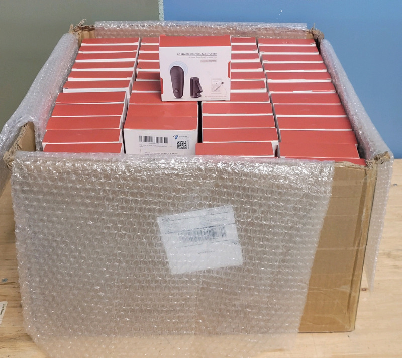 [VENDOR LOT] 90+ RF Remote Control Page Turner for Kindle Paperwhite Scribe Accessories, Page Turner Clicker for iPad Tablets Reading Novels Taking, Phone Camera Video Record Triggers Remote, Black . Retail $1600+