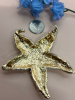 Dazzling Sparkling Starfish Brooch Shining with Light Golden Rhinestones Faux Pearls <br/>Approximately 2.75 x 2.5 Inch - 3