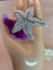 Dazzling Sparkling Starfish Brooch Shining with Light Golden Rhinestones Faux Pearls <br/>Approximately 2.75 x 2.5 Inch - 4