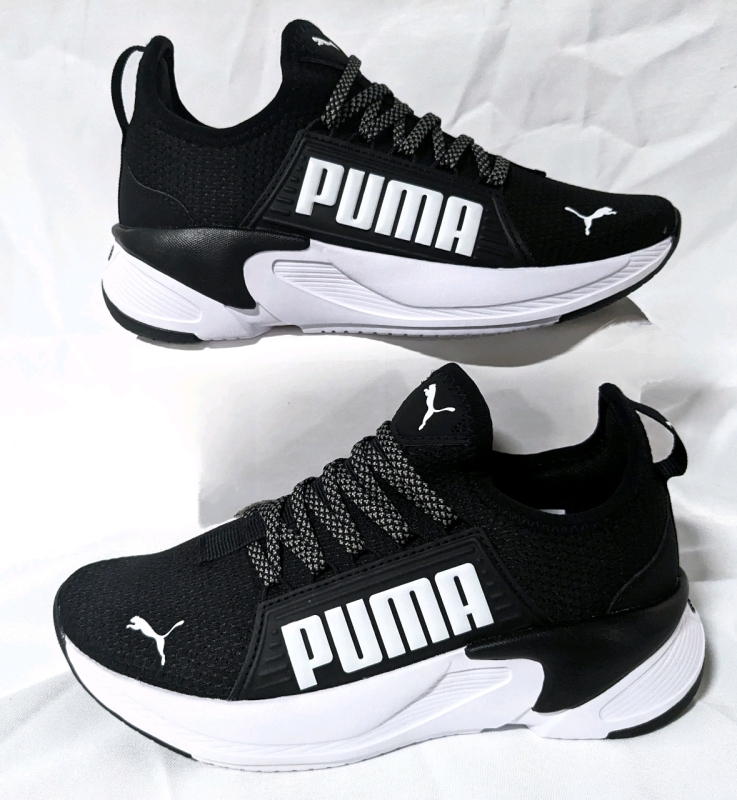 PUMA Junior Softride Premier Slip-On JR: Black, White (Size 4C) * Damaged Lace Loop