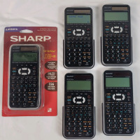 5 New Sharp WriteView Scientific Calculator , Solar or Battery Operated . Batteries Not Included . 1 in Package & 4 w/o Package . Model # EL-W516X