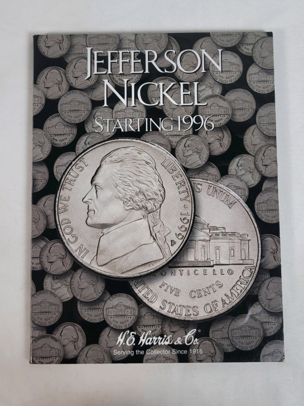 1996 - 2019 USA Jefferson Nickel Set in Coin Book . Missing 2009P & 2009D Nickels . 51 Coins